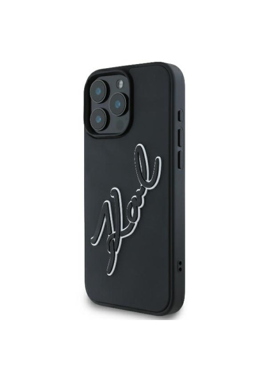 Karl Lagerfeld nakładka KLHCP16L3DRKSDLK czarna Hardcase 3D Rubber Bicolor Signature Apple iPhone 16 pro Karl Lagerfeld Czarny