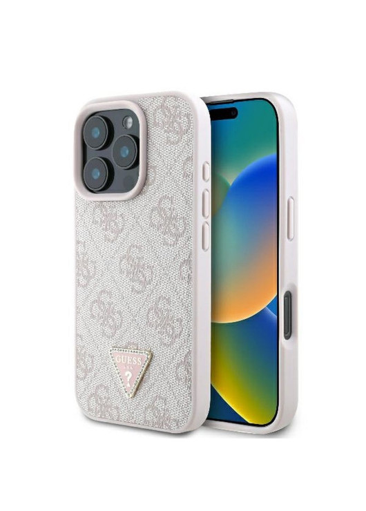 GUESS futerał GUHCP16XP4TDPP (PU Leather 4G Triangle Strass) Apple iPhone 16 Pro Max Guess Różowy