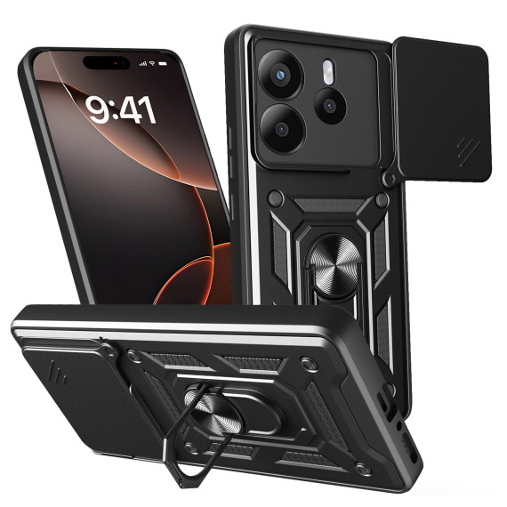 Slide Camera Armor Case Xiaomi Redmi Note 14 5G Czarny