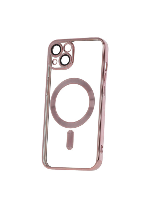 Nakładka Color Chrome Magsafe Samsung S25 Edge Przezroczysty z ramką złoty róż