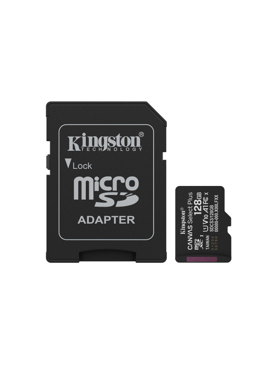 Kingston karta pamięci microSD 128GB Canvas Select+ Kingston Czarny
