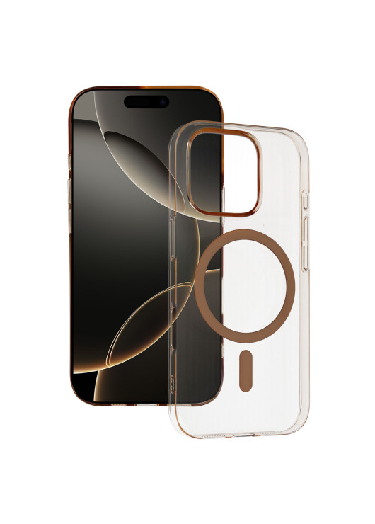 Transparent Slim Magsafe Case Apple iPhone 16 Pro Max Przezroczysto złoty