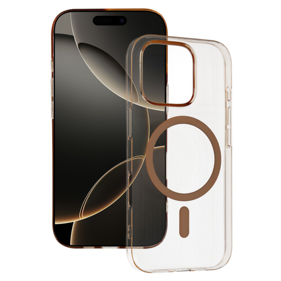 Transparent Slim Magsafe Case Apple iPhone 16 Pro Max Przezroczysto złoty