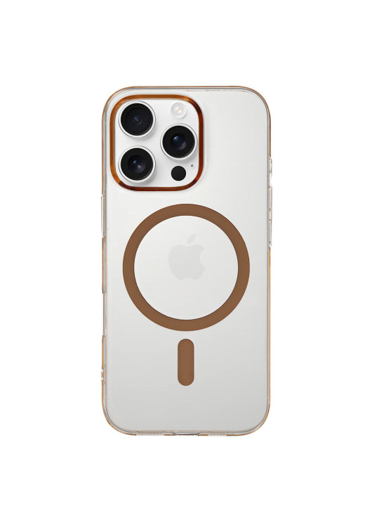 Transparent Slim Magsafe Case Apple iPhone 16 Pro Max Przezroczysto złoty